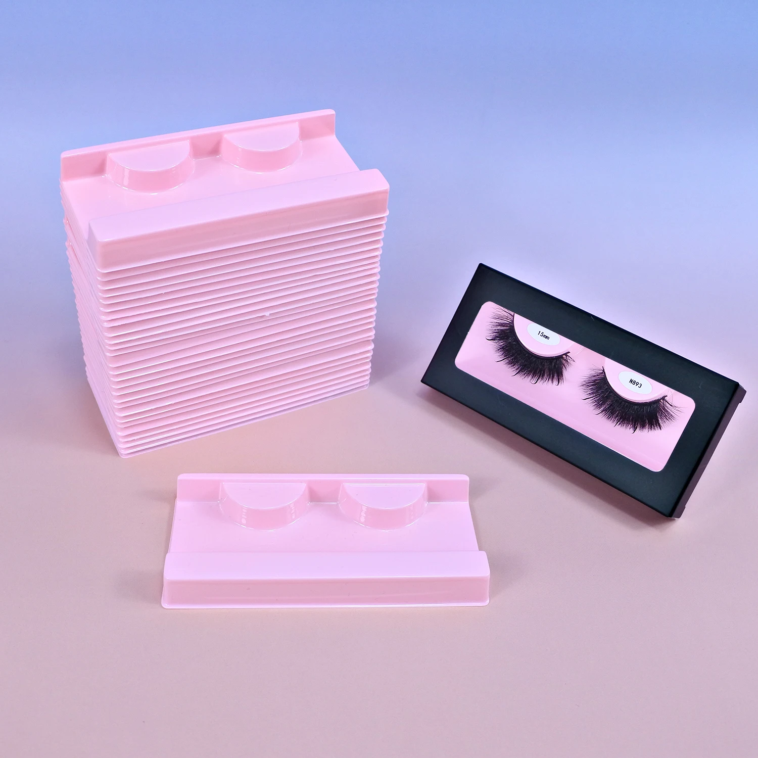 50/200Pcs Lash Trays Wholesale Pink White Clear Empty Plastic False Eyelashes Trays Holder Makeup Accessories & Tools
