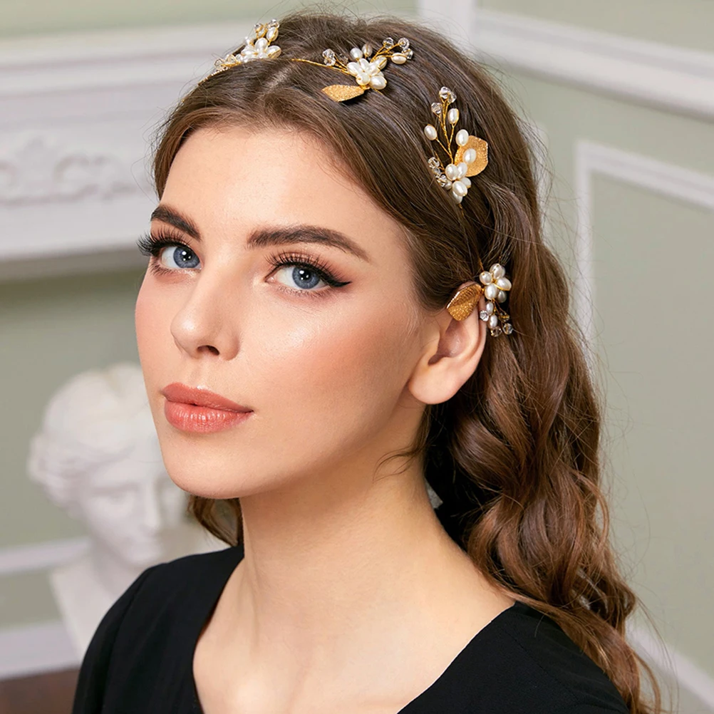 

Pearl Leaf B Bridal Headb Durable Wedding Hairpiece Lady Accessories Lady Headb Pearl Design for Wedding Party