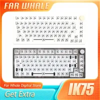 FEKER IK75 V3 kit IK75 Pro 75% Mechanical Keyboard DIY Kit Hot Swap 3 Mode Wireless RGB Dial Knob Keyboard QMK+VIA Silicone pad