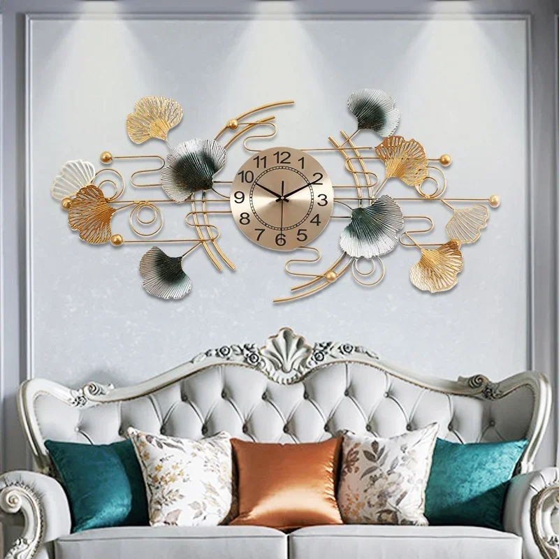 Modern iron wall clock back pendant creative moment wall decoration