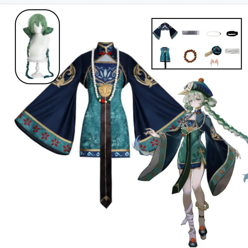 Miku pequeño Zombie Cosplay disfraz proyecto Sekai colorido Vtuber lindo Sexy traje de vampiro chino Qipao Derss peluca conjunto para mujeres