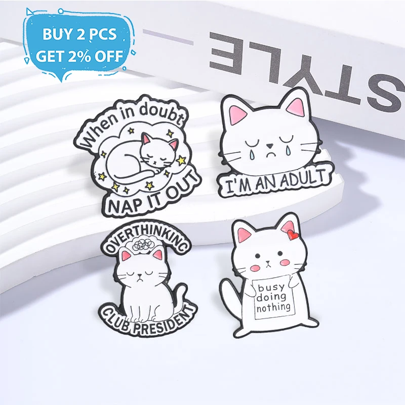 Cute Cartoon Cat Enamel Pins 
