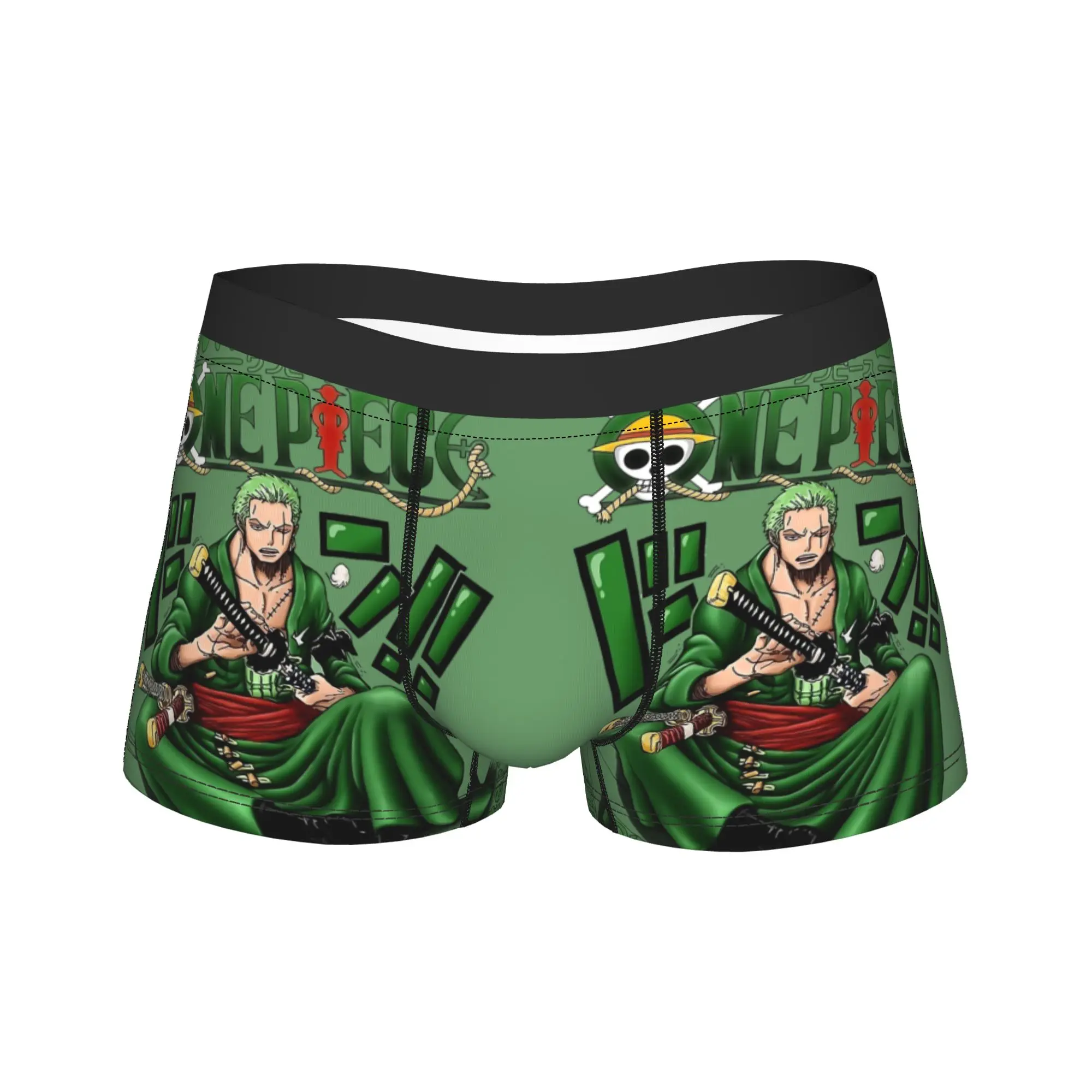 

Novelty Boxer Roronoa Zoro One Piece Shorts Panties Briefs Men Underwear Pirate Hunter Breathable Underpants for Homme Plus Size