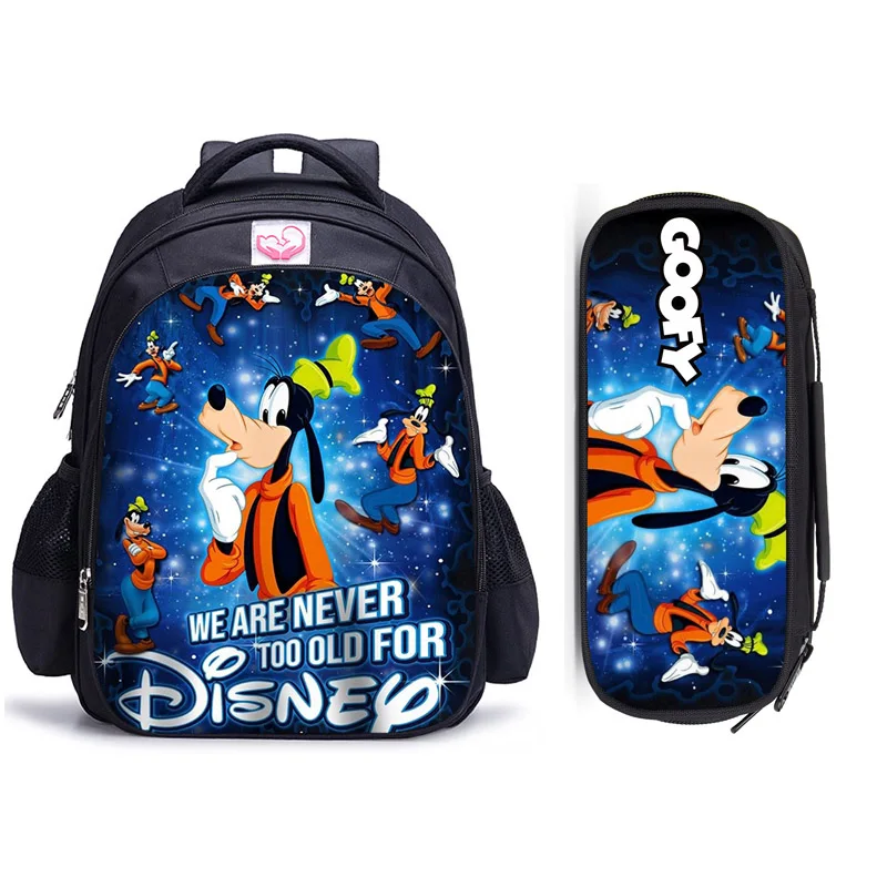 Imagem -04 - Disney-a Goofy School Bags para Crianças Mochila Infantil de Desenhos Animados Bolsas Ortopédicas Meninos e Meninas de 16