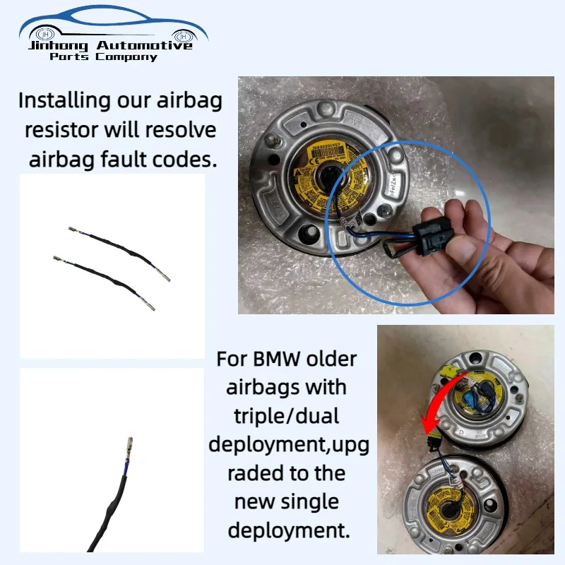 Résoudre les codes de défauts d'airbag s'applique à la conversion des airbags à double capteur au volant BMW aux résistances à capteur unique.