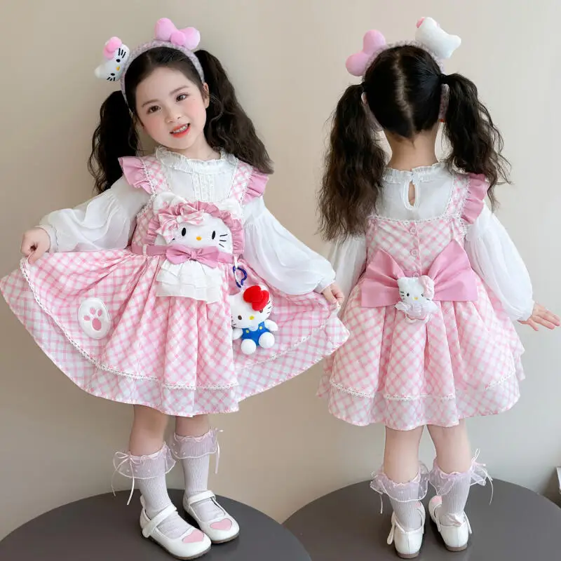 Anime Hello Kitty Prinzessin Lolita Kleid Kinder Geburtstag Puffrock Mädchen Partykleid Süßes Ballkleid Mehrlagiges Kleid Festliches Geschenk