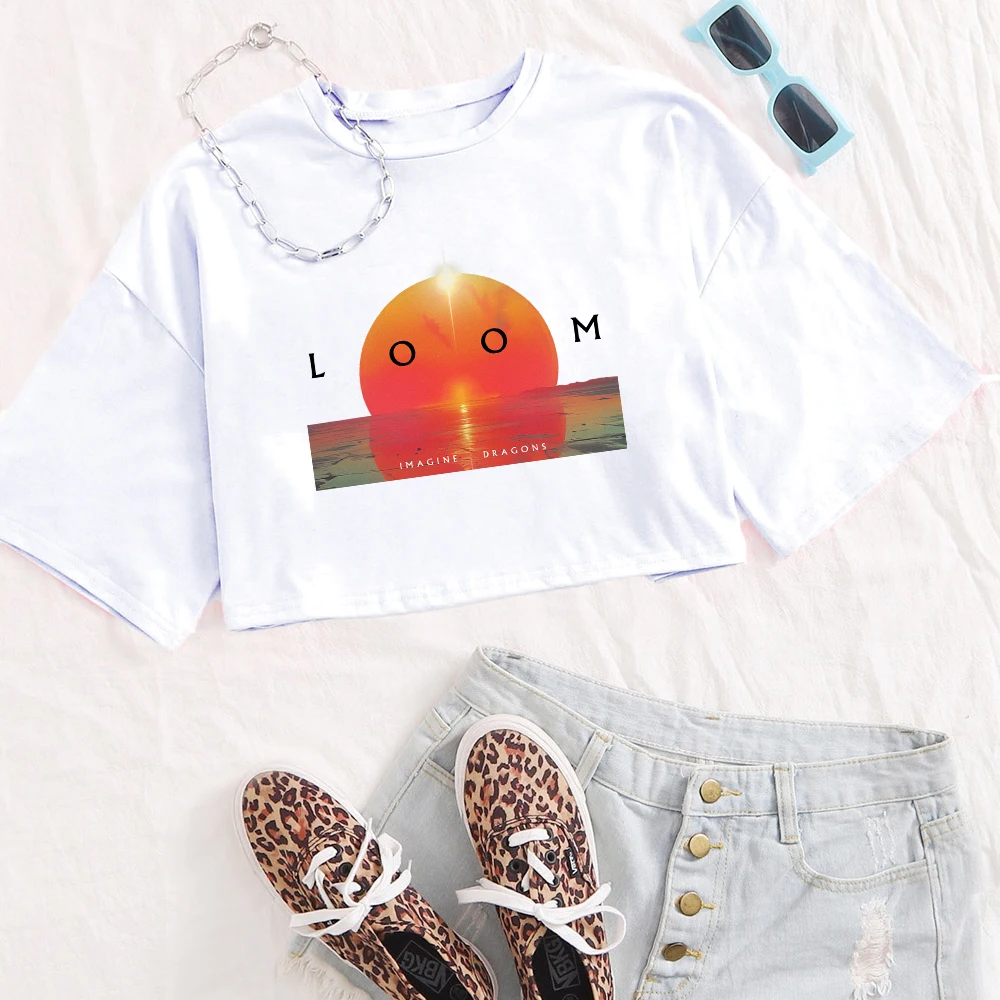 قمصان نسائية كاجوال برقبة دائرية للفتيات من Imagine Dragons Loom Tour 2025