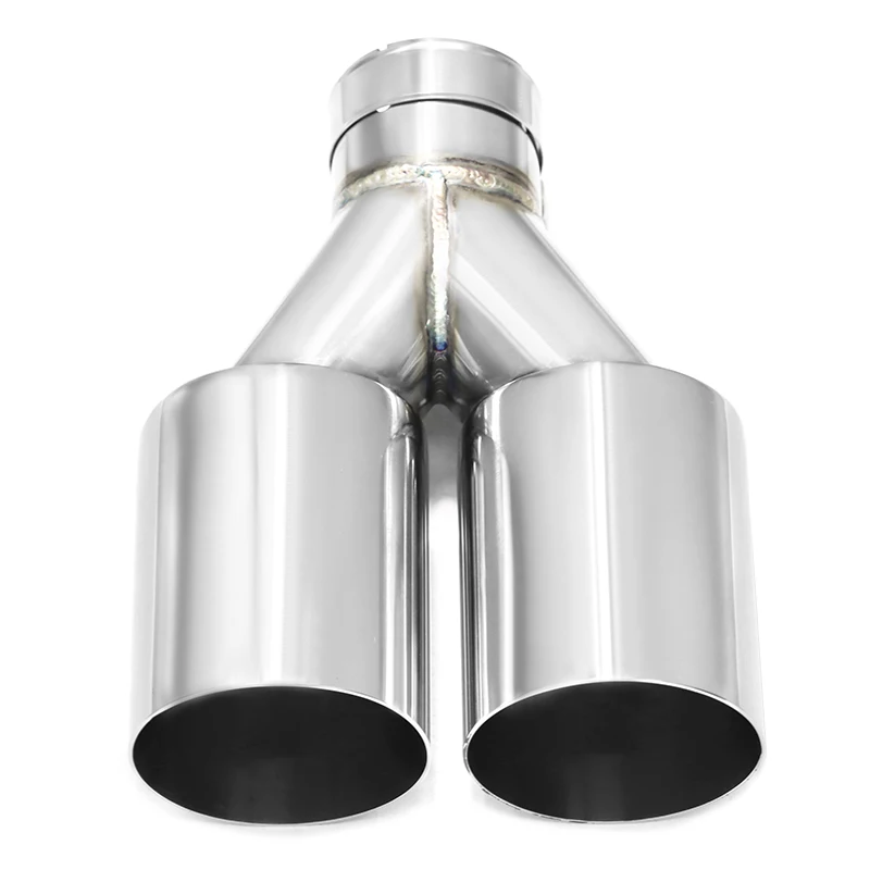 1 Piece Stainless Steel Dual Exhaust Tip ID63mm Inlet Straight Cut 76mm 89mm 101mm Outlet Muffler Tailpipe Nozzle