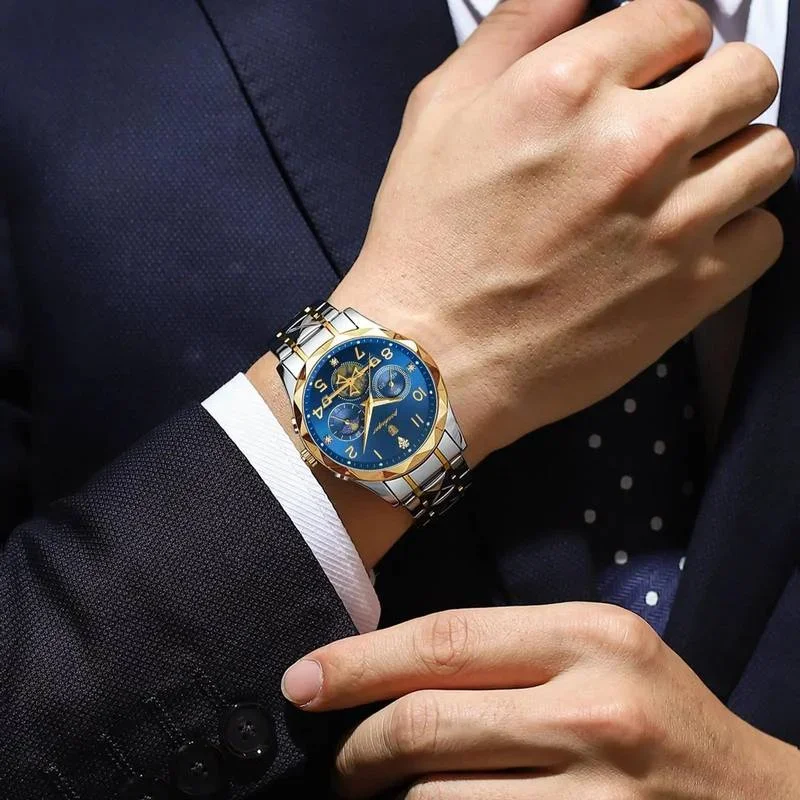 Swiss-reloj multifuncional para hombre, cronógrafo de cuarzo, resistente al agua, luminoso, a la moda, nuevo