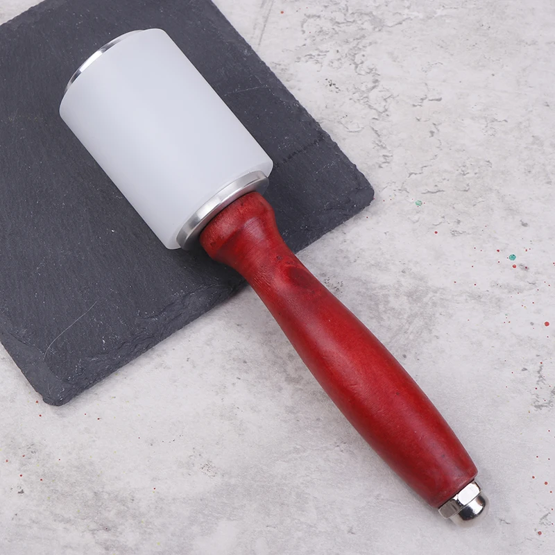 Nylon Hammer Mallet Leather Carve Hammer With Wood Handle For Home Hand Leathercraft Punch Printing Carving Tools