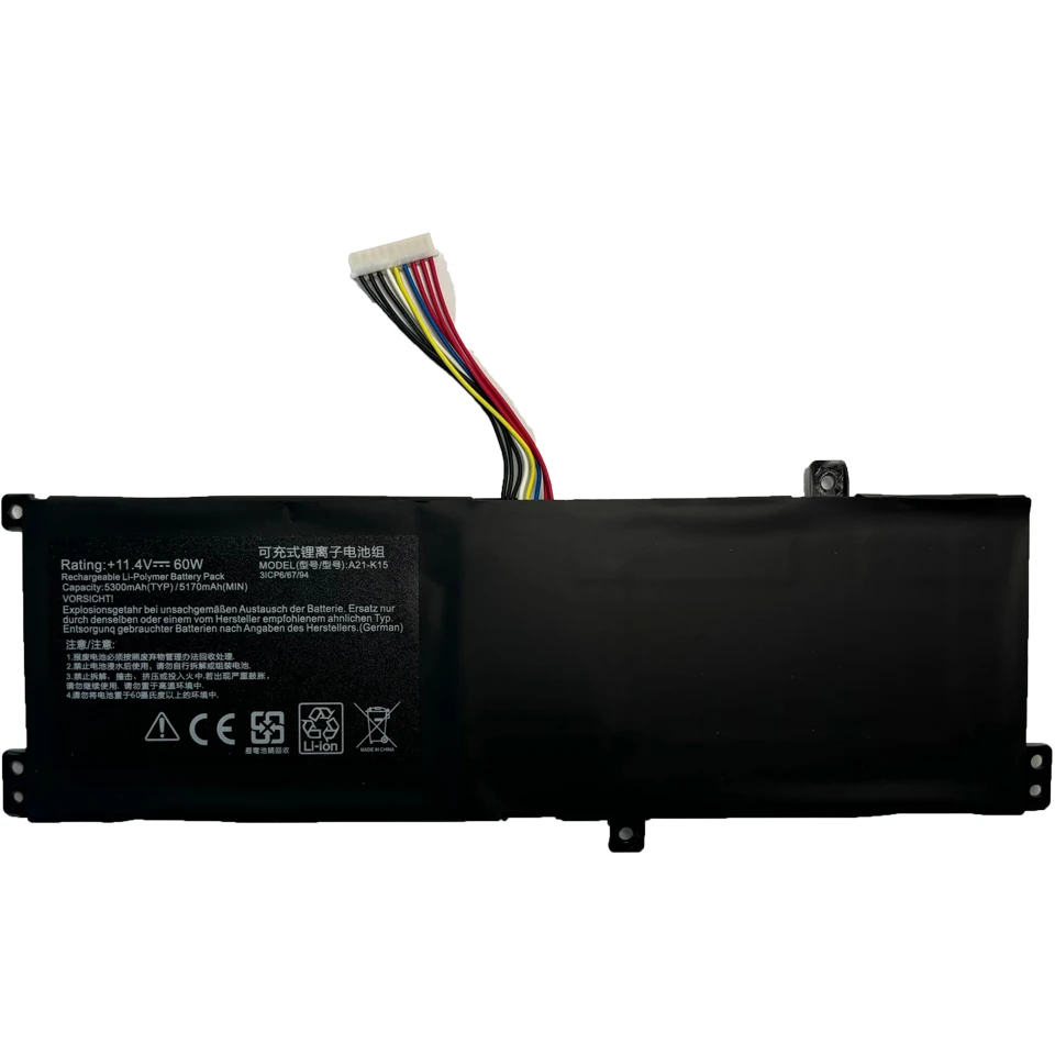 7XINbox A21-K15 11.4V 5300mAh 60Wh Battery for Getac G15G K15F Machenike F117-V65 Series Akoya K15 PC6OK