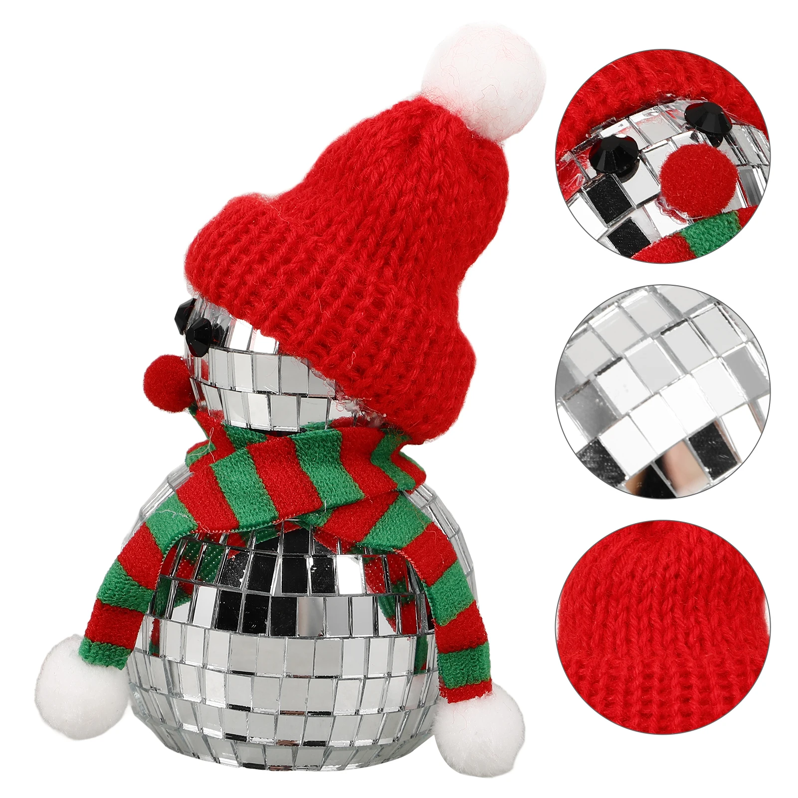 

Mirrored Snowman Disco Handcrafted Glass Christmas Decor Indoor Holiday Centerpiece Small Winter Table Decoration Unique