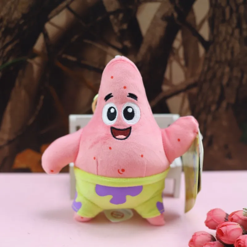 أنيمي سبونجبوب سكوير بانتس باتريك ستار Squidward يوجين H. Krabs غاري محشوة ألعاب من نسيج مخملي قلادة المفاتيح هدية عيد ميلاد للطفل