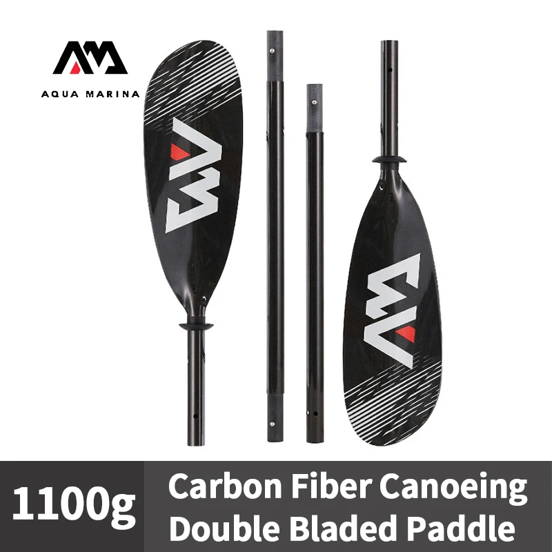 AQUA MARINA KP-3 Carbon Fiber Canoeing Paddle Double Bladed 4-section 230cm Kayak Rowing Oars Drift Inflation Boat Paddle Parts