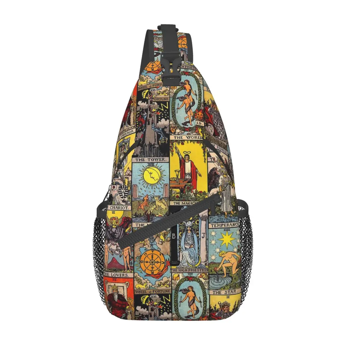 Les principaux arcanes du tarot, petit sac à bandoulière, poitrine, sac à dos à bandoulière lancé, randonnée en plein air, sacs à dos, fortune, sac à motif de sorcière