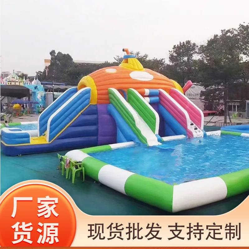 Customized manufacturer wholesale inflatable slide Outdoor mobile inflatable slide Pool combination Large children's water play