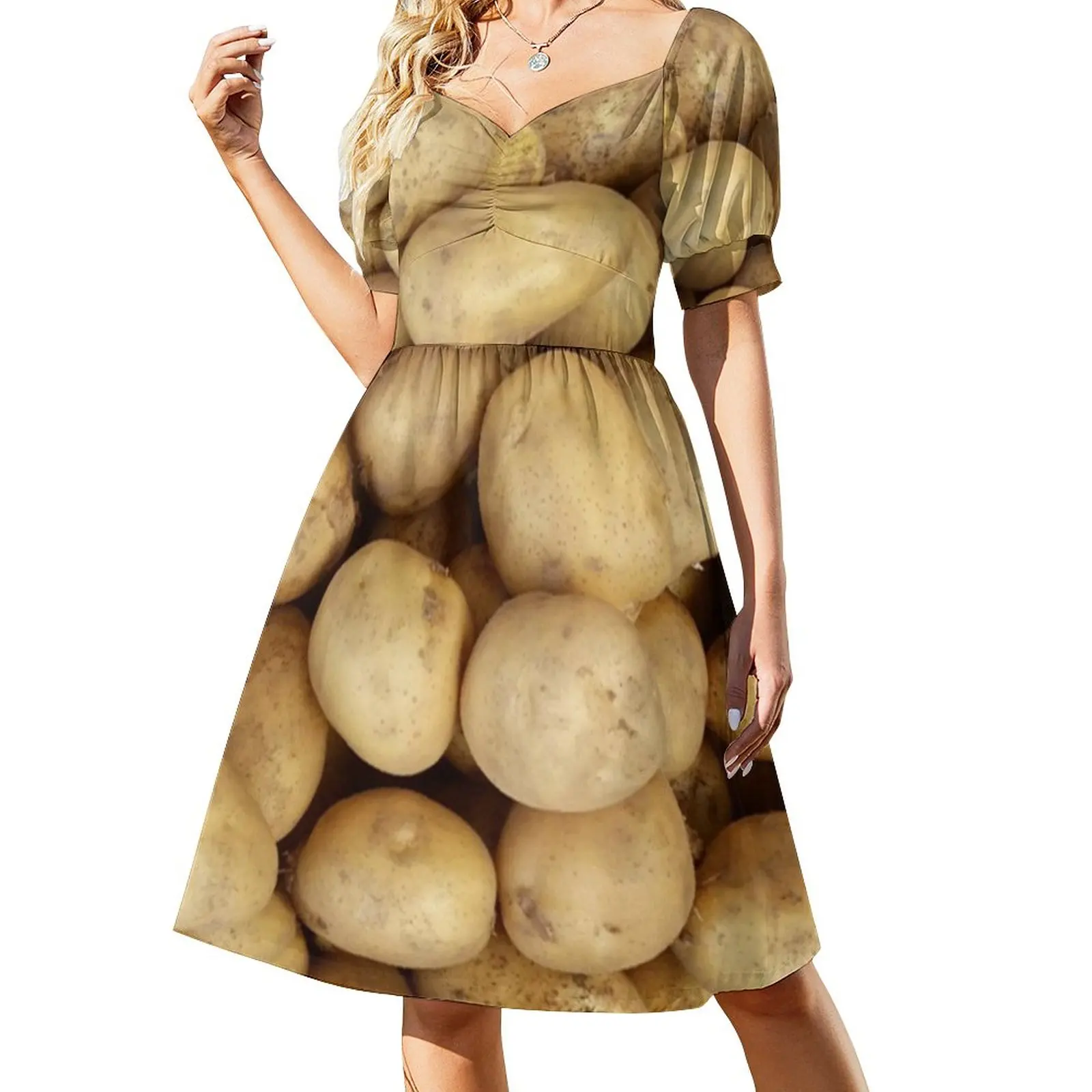 Potatoes... good, honest.. Potatoes... Sleeveless Dress sexy dress Women's clothing summer dress korean women