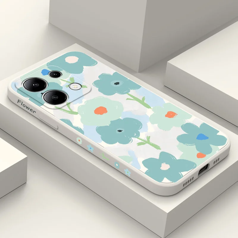 

Elegant Mint Phone Case For Xiaomi Redmi Note 13 12 12S 11 11S 10 10S 9 9S Pro Plus 4G 5G Liquid Silicone Cover