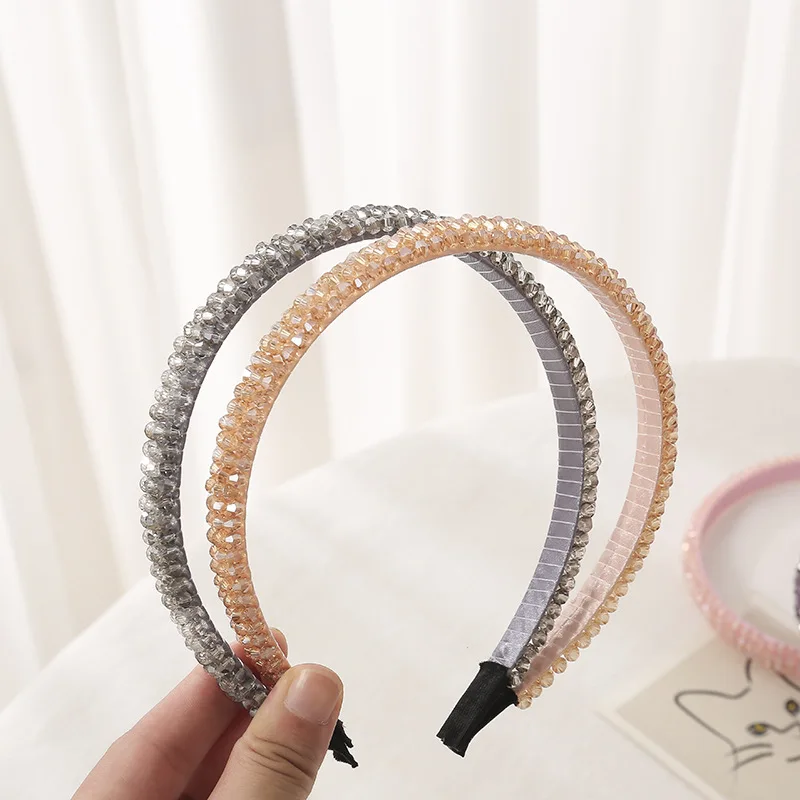 Повязка на голову, 1 шт., милый корейский аксессуар для волос со стразами, удобная посадка, простой элегантный женский подарок