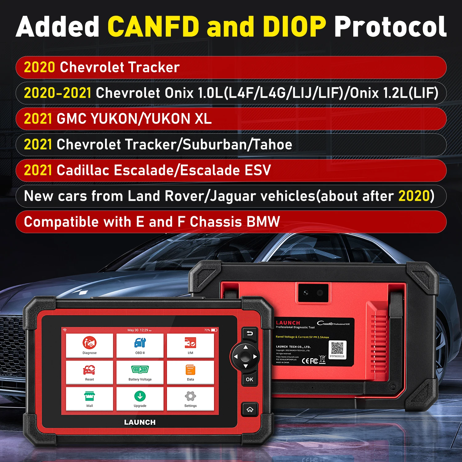 LAUNCH X431 CRP919E OBD Scanner Bi-directional Scan Tool with AF TPMS IMMO 31 Service All system Auto Diagnostic Tool CANFD DOIP