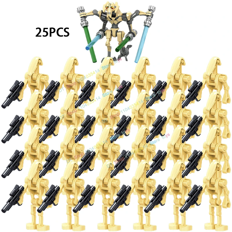 

25PCS Clone Soldier War super battle droid C009 and Combat Robot Commander C032 Figures Star Bricks Mini action Figures Toys