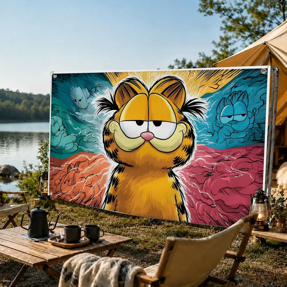 G-garfield Flags Banner For Camping Decoration Outdoor & Garage Wall Hanging Decorations