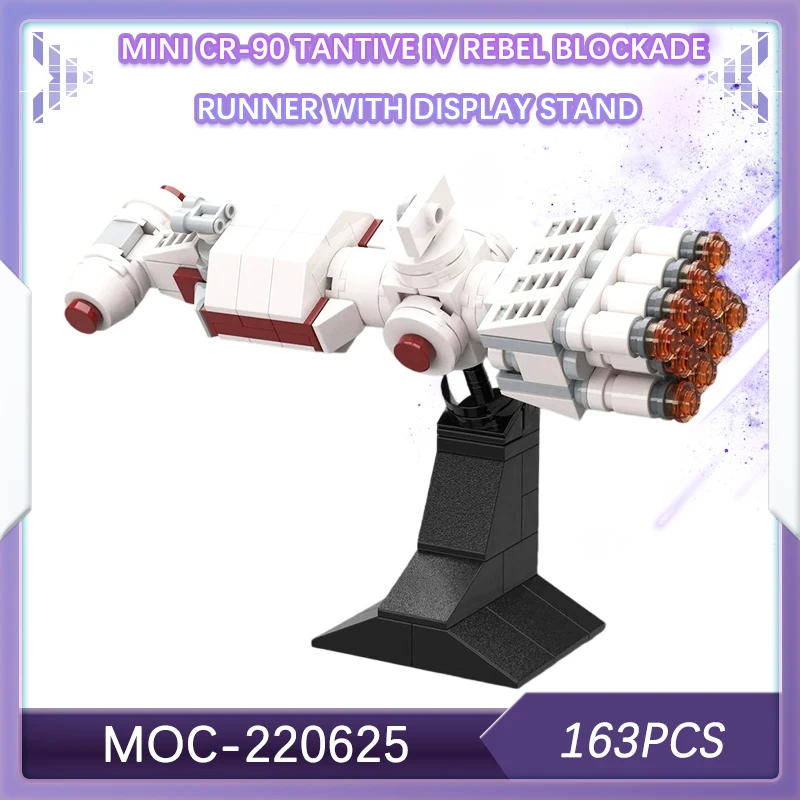 

163PCS Mini CR-90 Tantive IV Rebel Blockade Runner With Display Stand Building Block Model Brick Set Creative Gifts MOC-220625