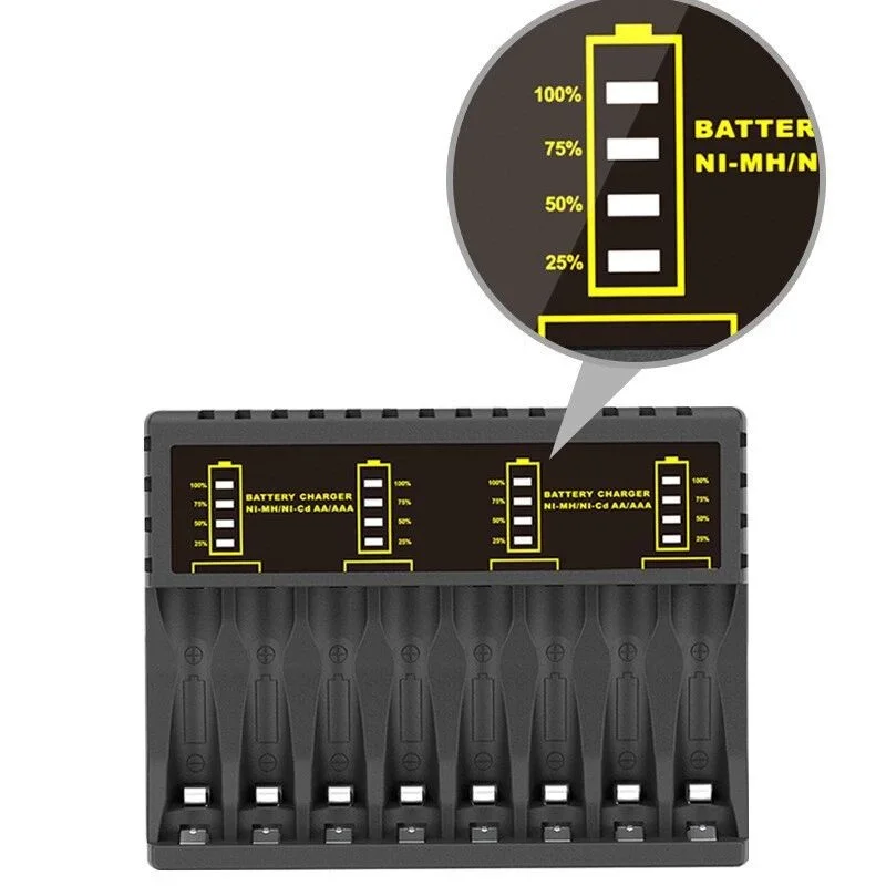 8 ports channels tanks1.2v Ni-MH and 1.2v Ni cd aa aaa Rechargeable BATTERY CHARGER