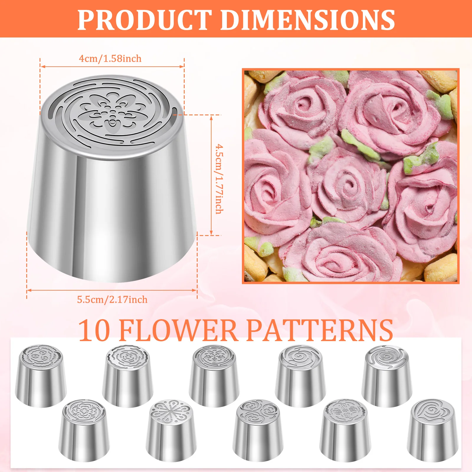 10/6Pc Extra Large Russian Pip - огляд і ціна Decorating Tip Set