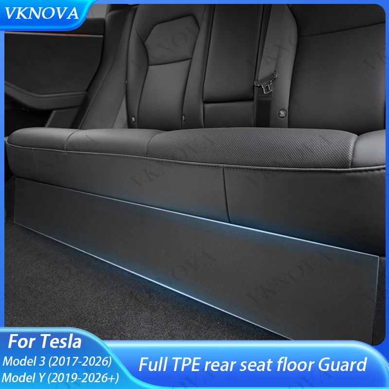 Rear Seat Lower Protective Mat For Tesla Model Y Juniper Model 3 Highland TPE Under Seat Anti-kick Pad Car Interior Accessories