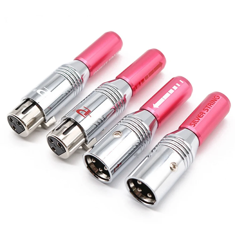 Pailiccs HiFi 24K placcato oro XLR spina di bilanciamento maschio femmina connettore adattatore cavo audio fai da te spina per microfono
