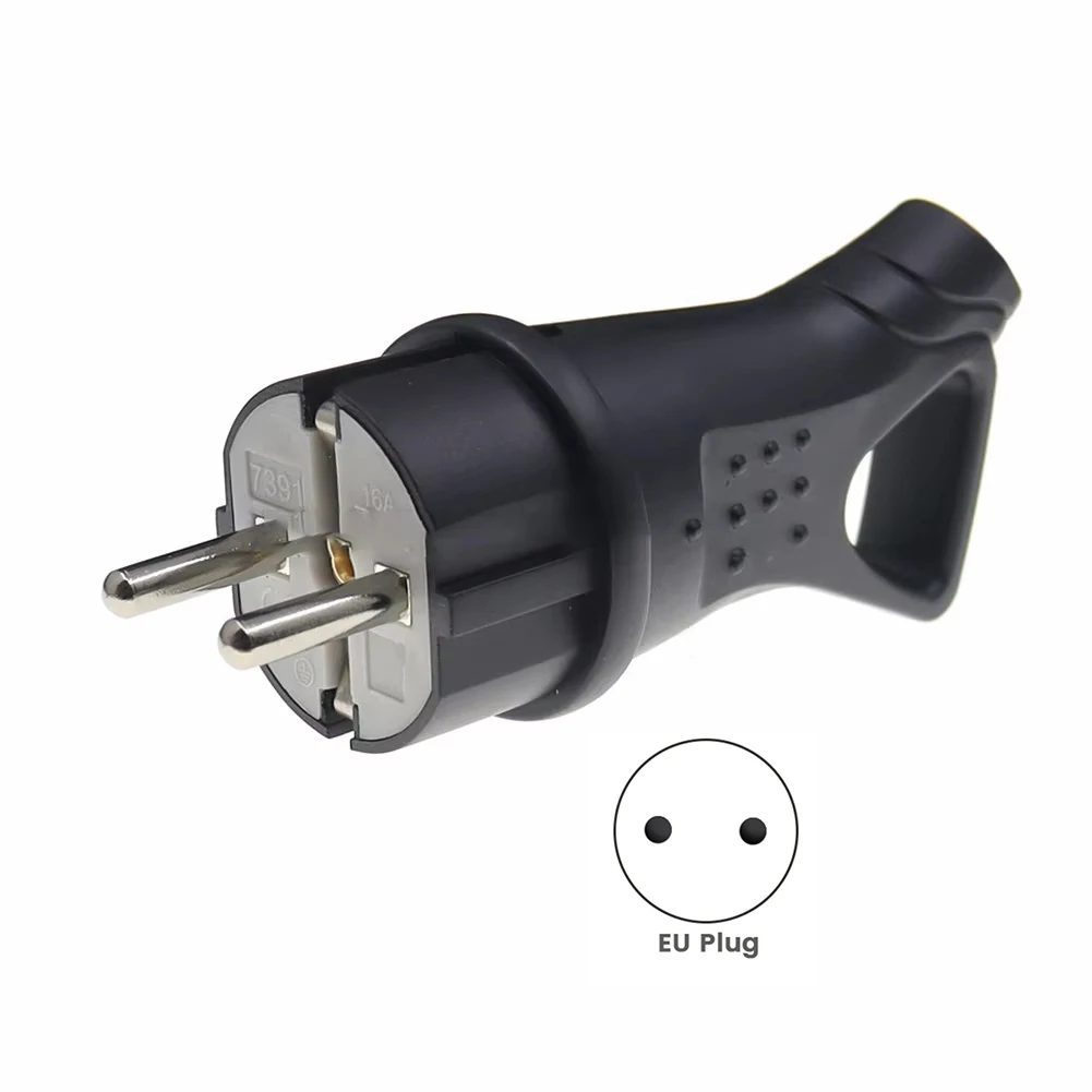 Waterproof Socket Plug Electrial Grounded European Connector EU Plug CAA