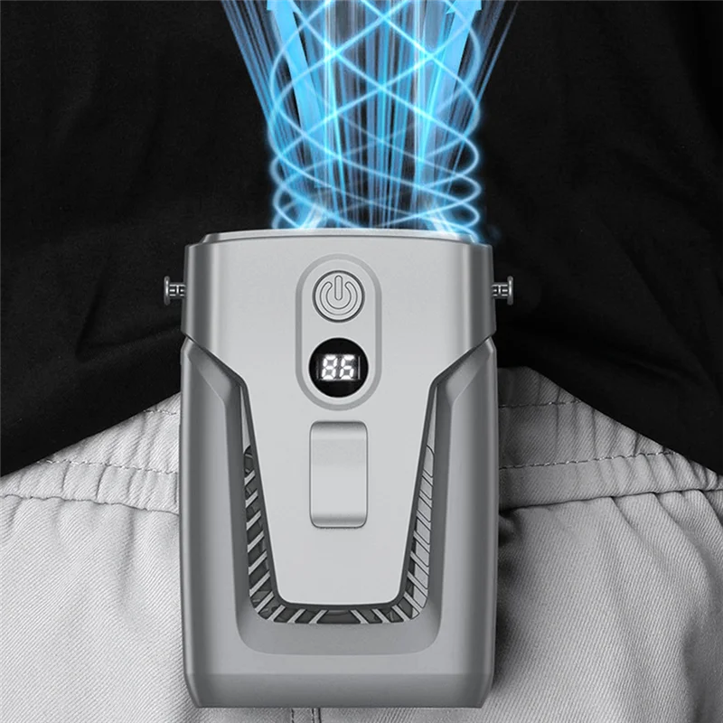 B84B-USB Handheld Fan Clip-On 3.7V/1.2A Small Air Conditioner Bladeless 12000Mah Power Bank 3-Gear Wind Mute