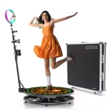 360 Photo Booth for Video 360 Rotating Photobooth Machines with RGB Ring Light App Control 360Photo Booth for Christmas Events - AliExpress 