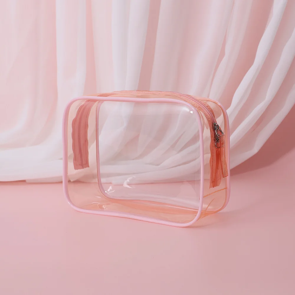 Kawaii لطيف حقيبة مستحضرات التجميل الشفافة سعة كبيرة المحمولة السفر منظم مستحضرات التجميل جديد واضح مقلمة مخزن للمكياج حقيبة