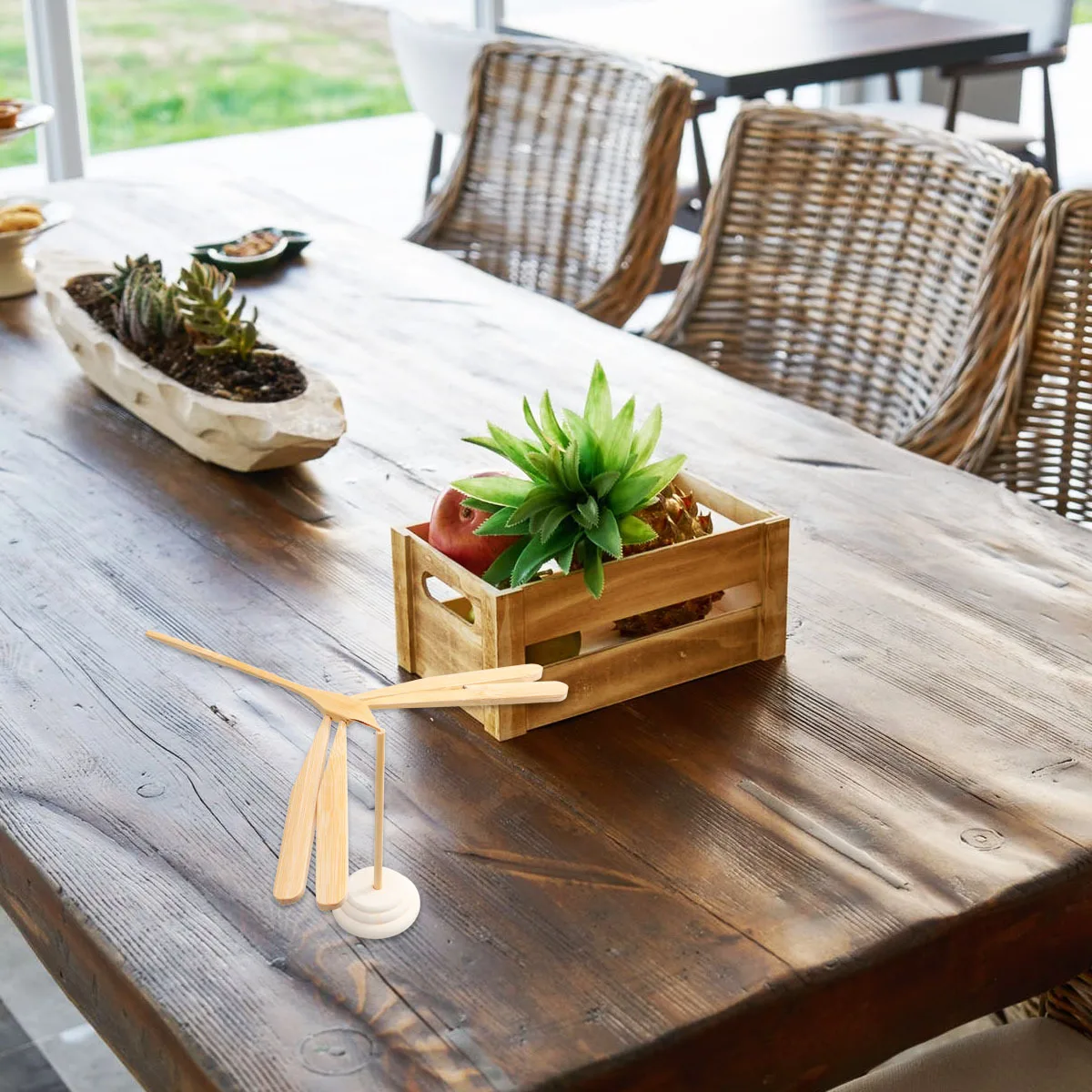 Libellule en bambou, 3 pièces, artisanat d'équilibre fait à la main, décoration de Table, cadeau pour enfants de 3 ans et plus, ensemble d'art manuel