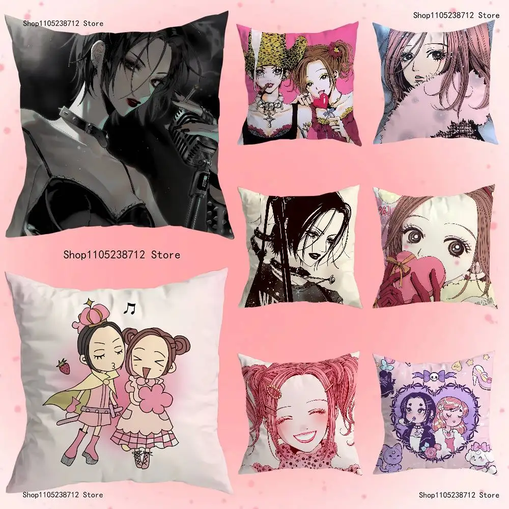 

Anime N-Nana Pillow Case Plush Fabric Soft Pillowcase Double Sided Print Sofa Cushion Cover Throw