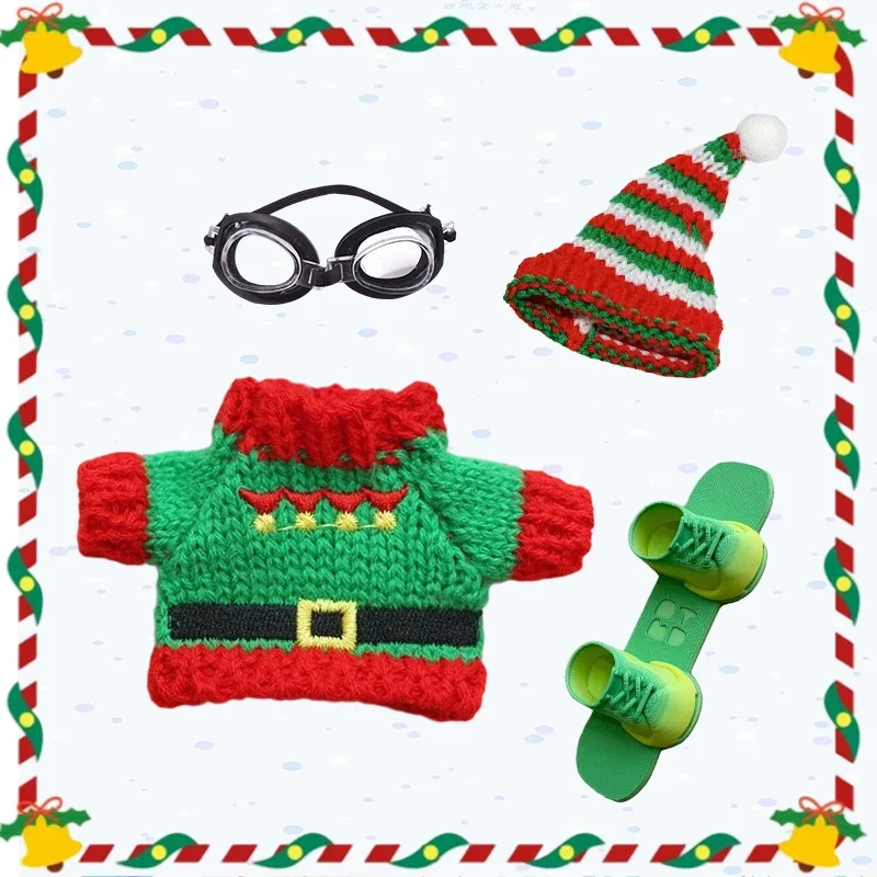 For Labubu Clothing Christmas Set Baby Clothes Doll Wear Crocheted Christmas Tree For labubu Ropa Christmas Fashion Gift