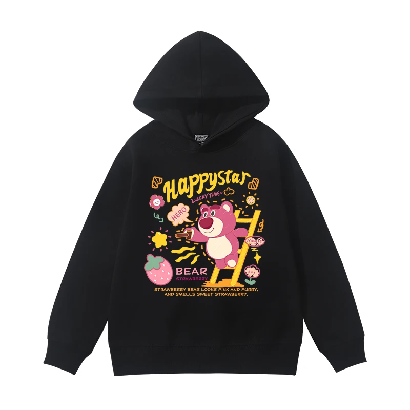 

Милая одежда в стиле Харадзюку, коллаборация с Disney, повседневная одежда с изображением Лотсо, теплая толстовка с капюшоном для мальчиков и девочек, осенне-зимняя, для активного отдыха