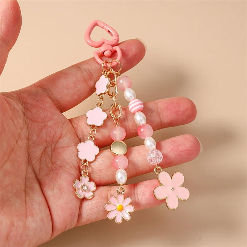 Modischer Bunter Blumen-Schlüsselanhänger für Autoschlüssel, Souvenir-Geschenke für Frauen und Männer, Handtaschen-Anhänger, Schlüsselringe, DIY-Schmuckzubehör – Detail 28