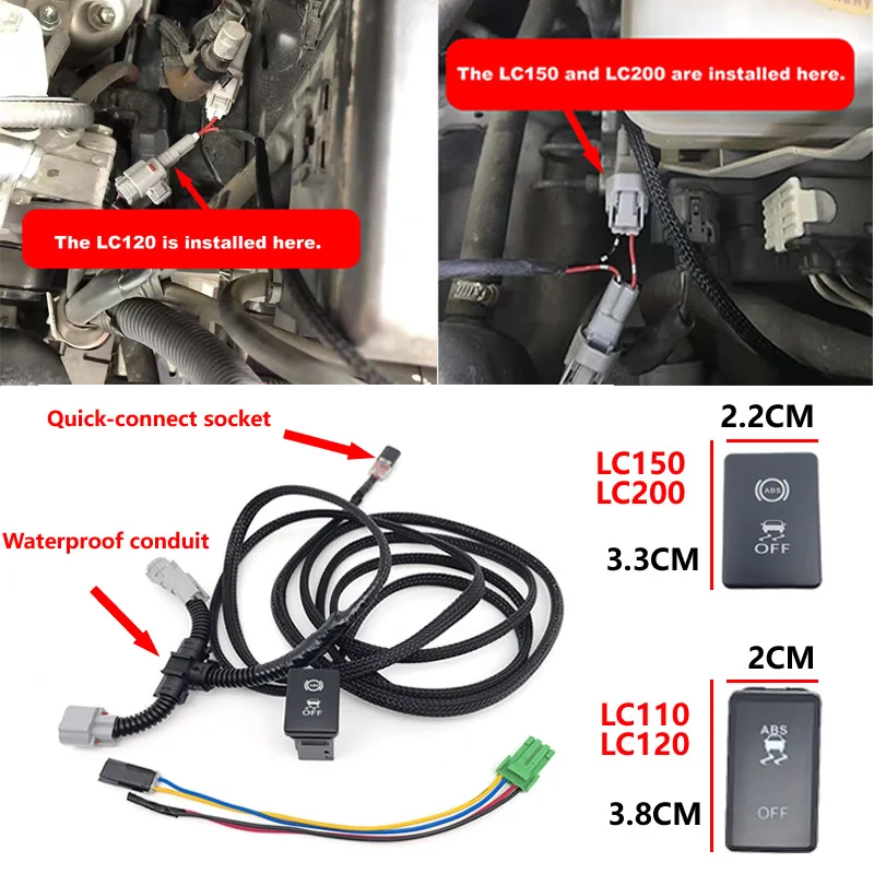 Mud escape switch and off-road wheel anti-skid braking system suitable For Toyota Land Cruiser Prado LC110 LC120 LC200 LC150