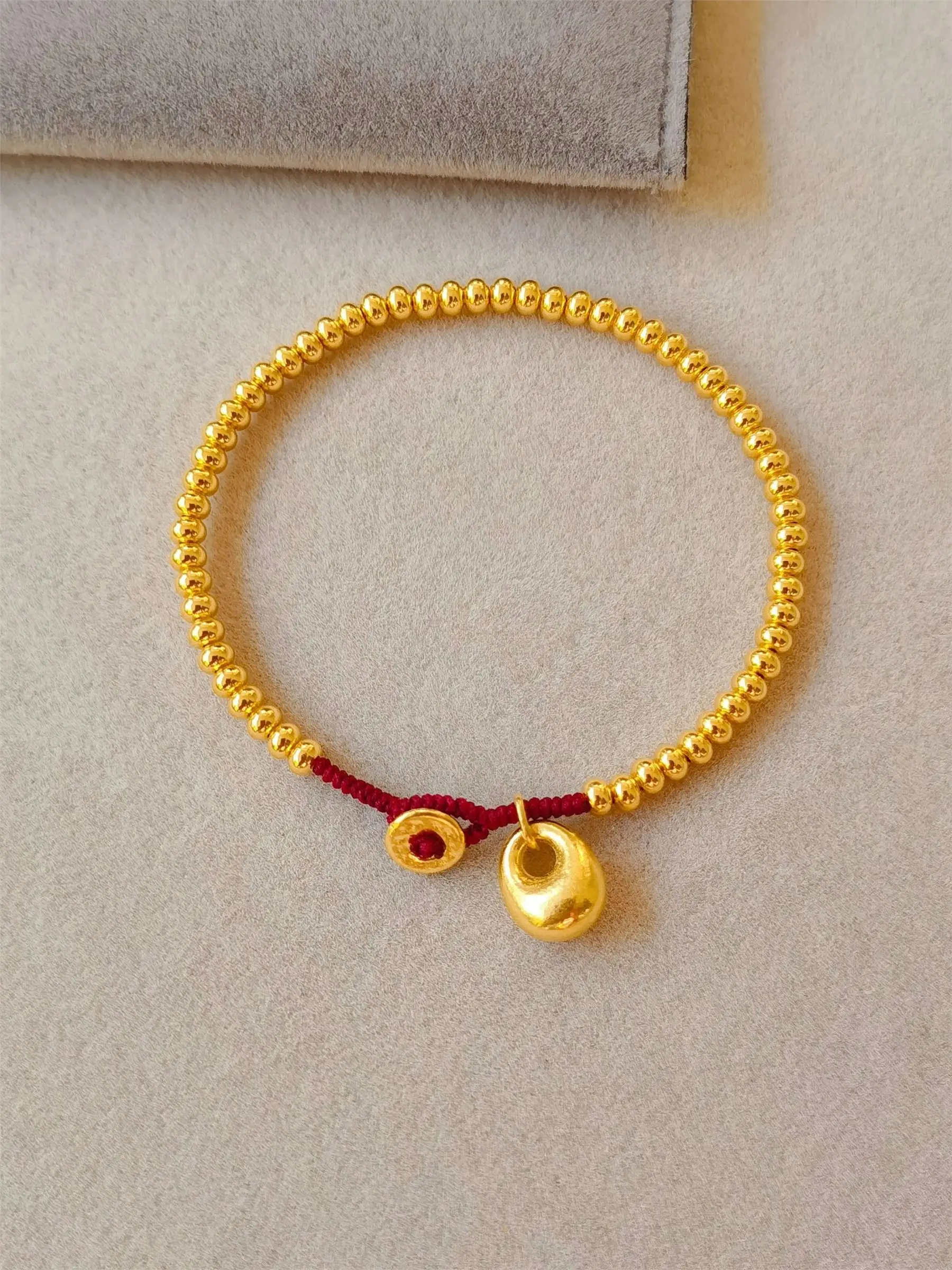 Like real  Lock Bag Bean Bracelet 2023 New Color Hand Decoration Gold Yuanbao, Small And Unique Design, High Quality Jewelry