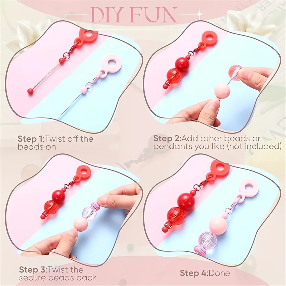 DT156 TRENDY~20 Pcs Beadable Cup Charm Tumbler Straw Charm Blank Bar DIY Beaded Straw Charm Adapters Pendant Ornament,