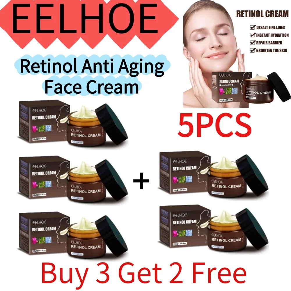 

EELHOE 1/2/3/5PCS(Buy 3 Get 2 Free)Retinol Anti Aging Face Cream Advanced Firming Lifting Moisturizing Facial Skin Care
