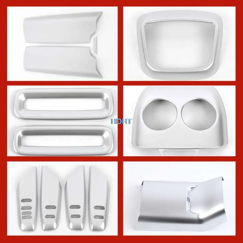For Changan Deepal S7 S07 2023 + Car Style Steering Wheel Window Control Panel Air Vent Outlet Frame ABS Chrome Silver Interior