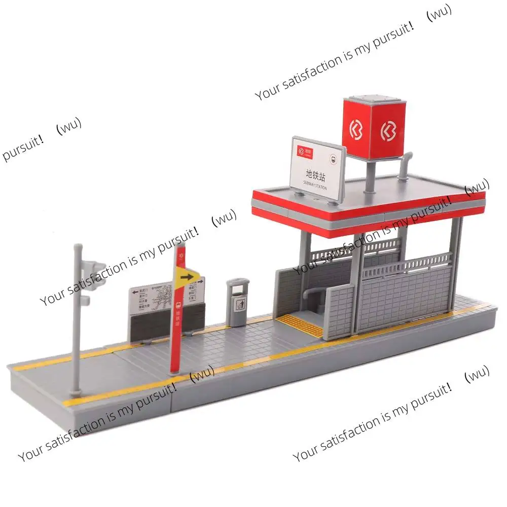1:64 Scale Metro Station Model Simulated Micro Scene Props Miniature Subway Station Street View DIY Assembly
