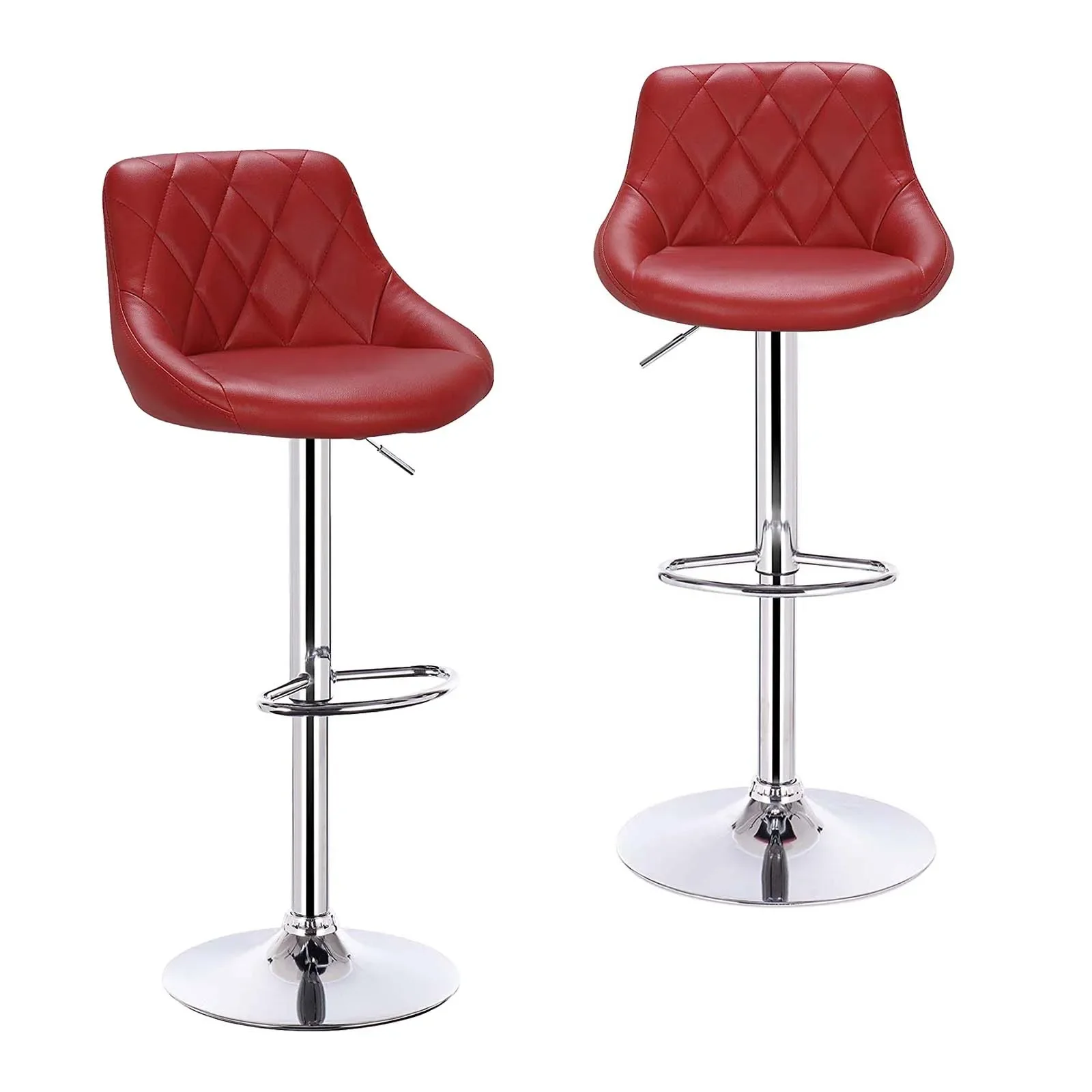 WOLTU 2 stks/set Draaibare Barstoelen Fluweel/Leer Roterende Barkruk In Hoogte Verstelbare Lifting Hoge Kruk met Voetsteun voor Thuis