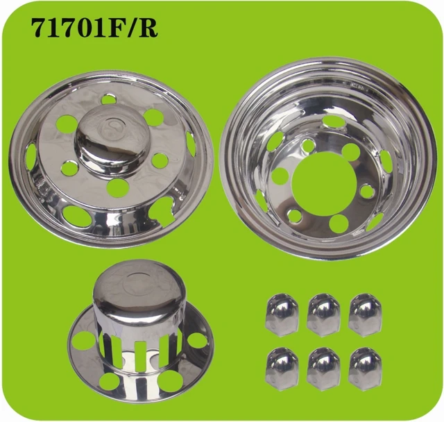 Luxury 2 Front 2 Rear Shaft Cover Is Equal to 1set 17.5 Inch Stainless Steel Wheel Hub Wheel Rim Hubcap