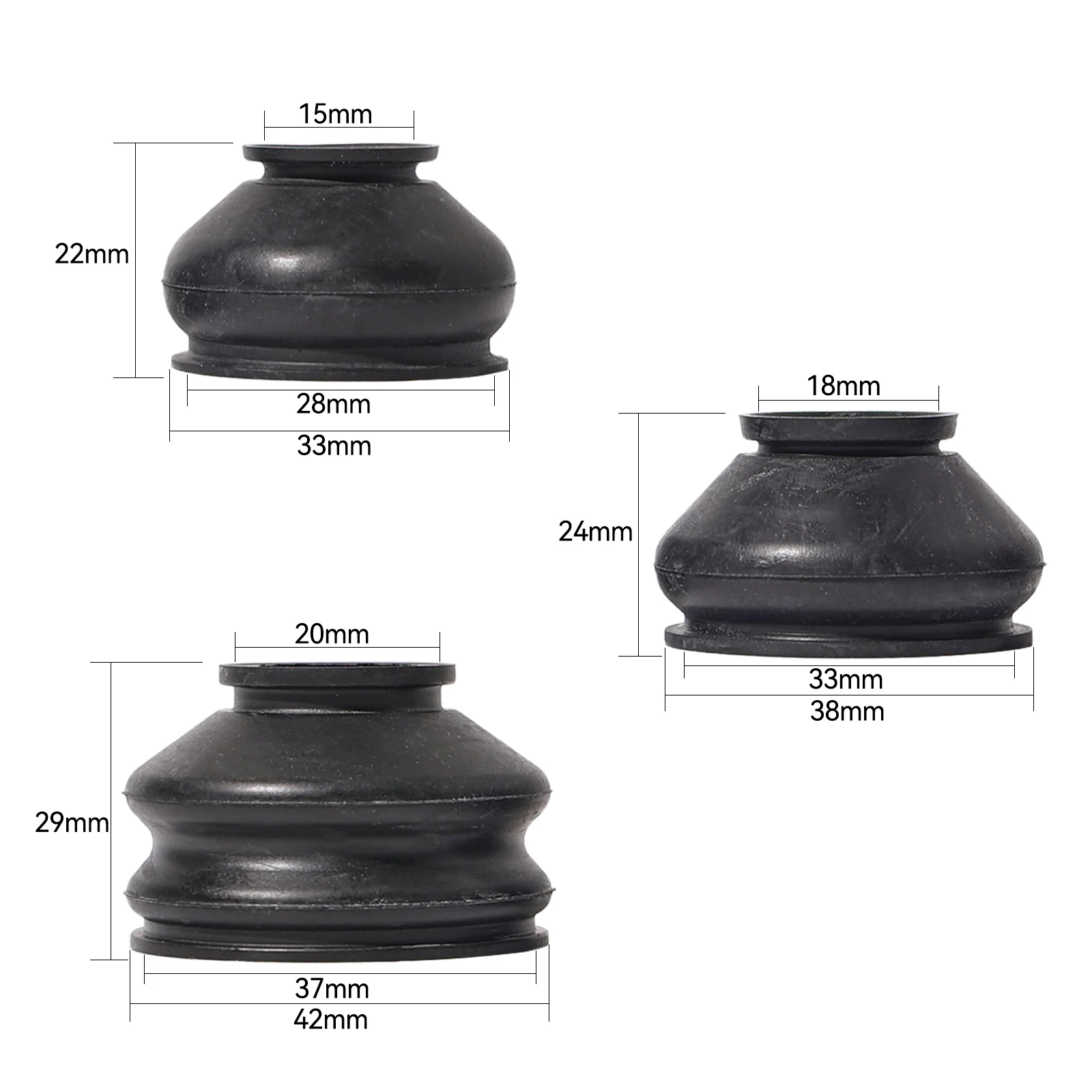 6Pcs Universal Turn To Rod Arm Ball Joint Head Dust Protection Rubber Cover Track For Car Suspension Steering Parts Accessories