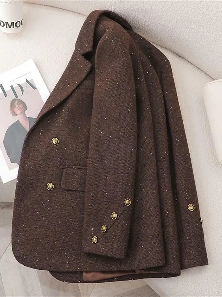 Abito da donna rosso slim fit casual in cotone interlinato Profional Sle doppio petto Jaet per donna Autunno Inverno Faion